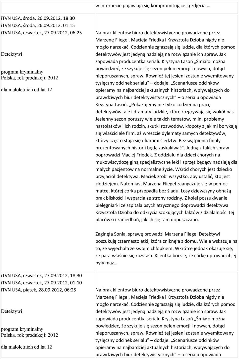2012, 01:15 itvn USA, czwartek, 27.09.
