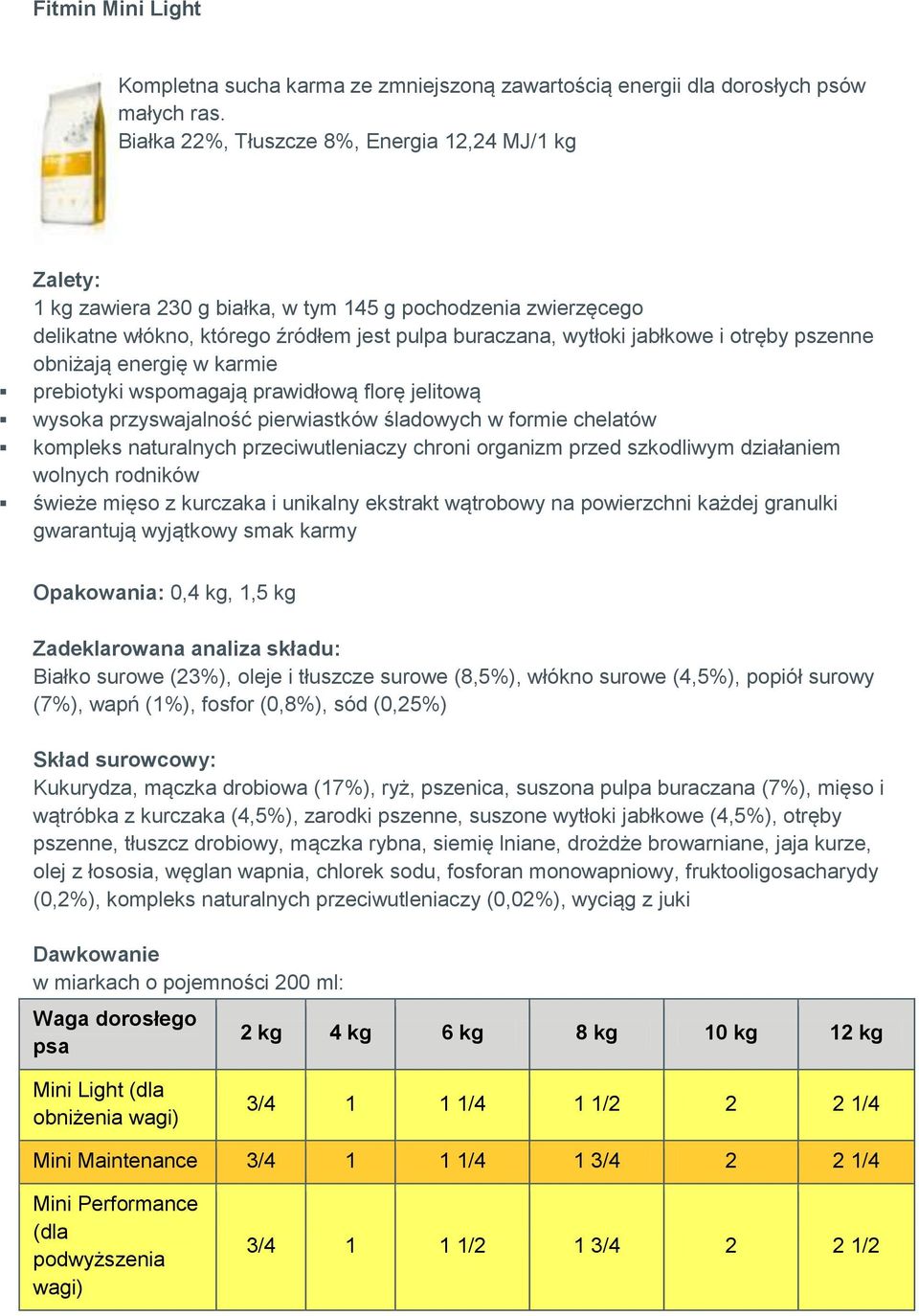 obniżają energię w karmie prebiotyki wspomagają prawidłową florę jelitową wysoka przyswajalność pierwiastków śladowych w formie chelatów kompleks naturalnych przeciwutleniaczy chroni organizm przed