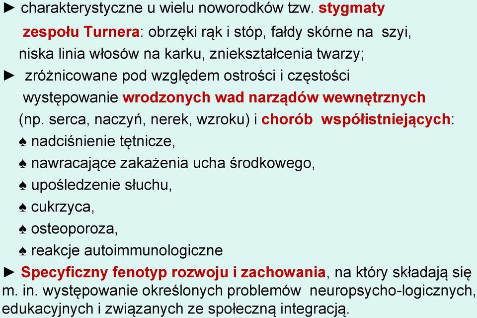 częstości występowanie wrodzonych wad narządów wewnętrznych (np.