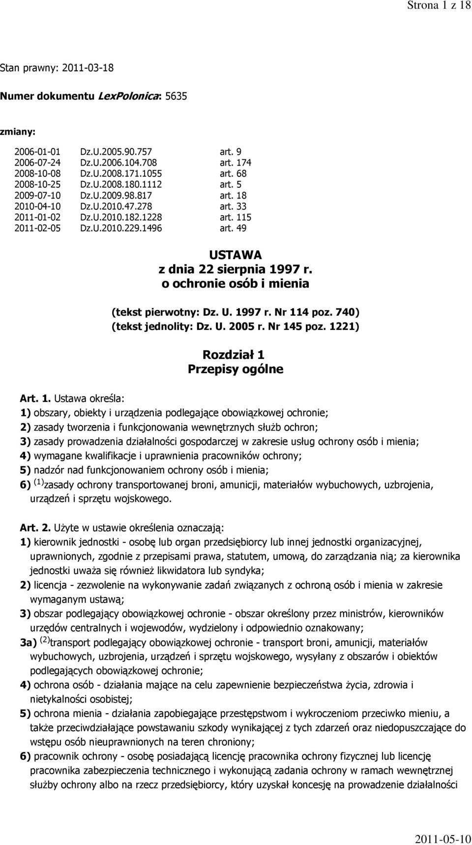 49 USTAWA z dnia 22 sierpnia 19
