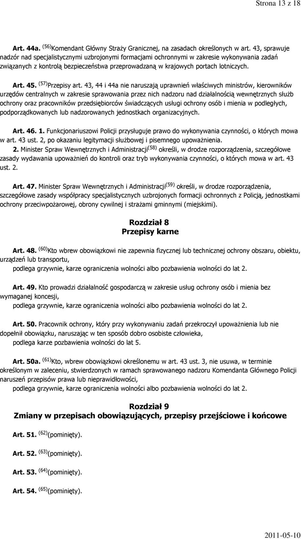 (57) Przepisy art.