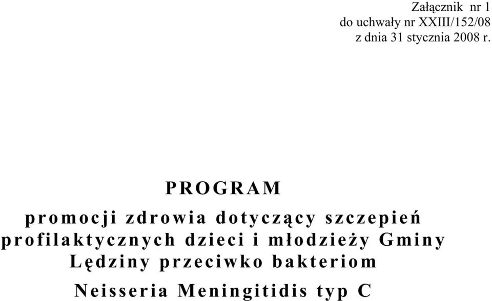 PROGRAM promocji zdrowia dotyczący szczepień