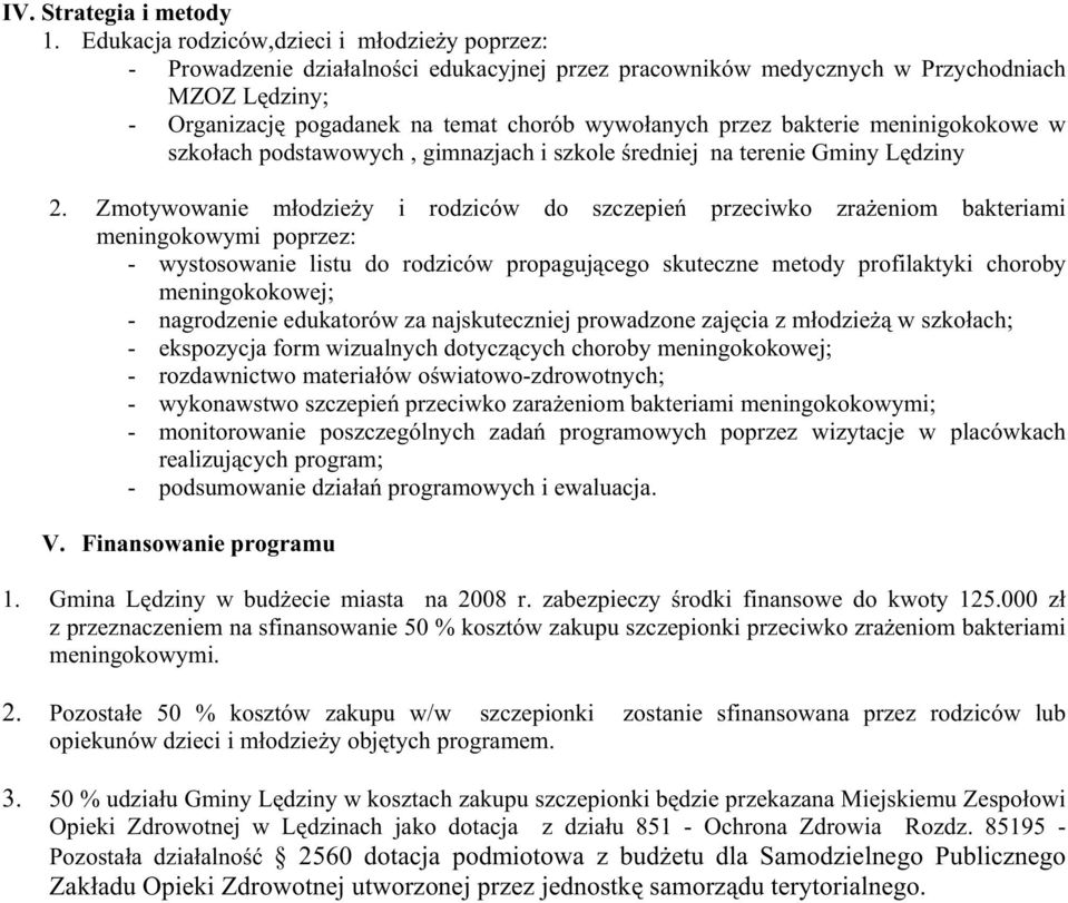 bakterie meninigokokowe w szkołach podstawowych, gimnazjach i szkole średniej na terenie Gminy 2.