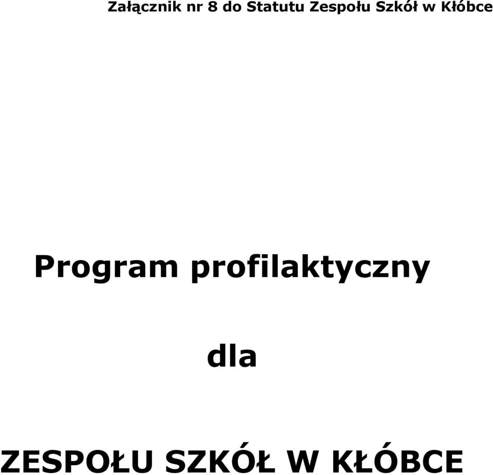 Kłóbce Program
