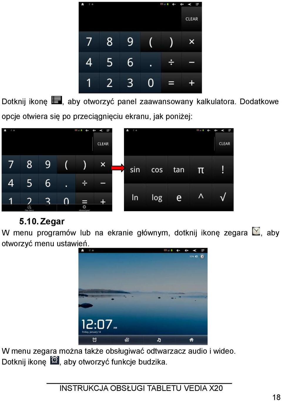 Zegar W menu programów lub na ekranie głównym, dotknij ikonę zegara otworzyć menu