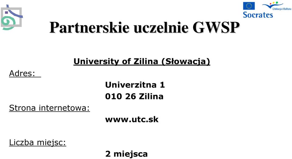 Univerzitna 1 010 26 Zilina Strona