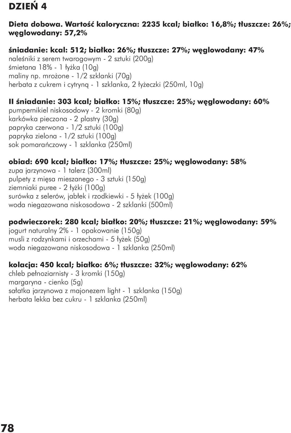 śmietana 18% - 1 łyżka (10g) maliny np.