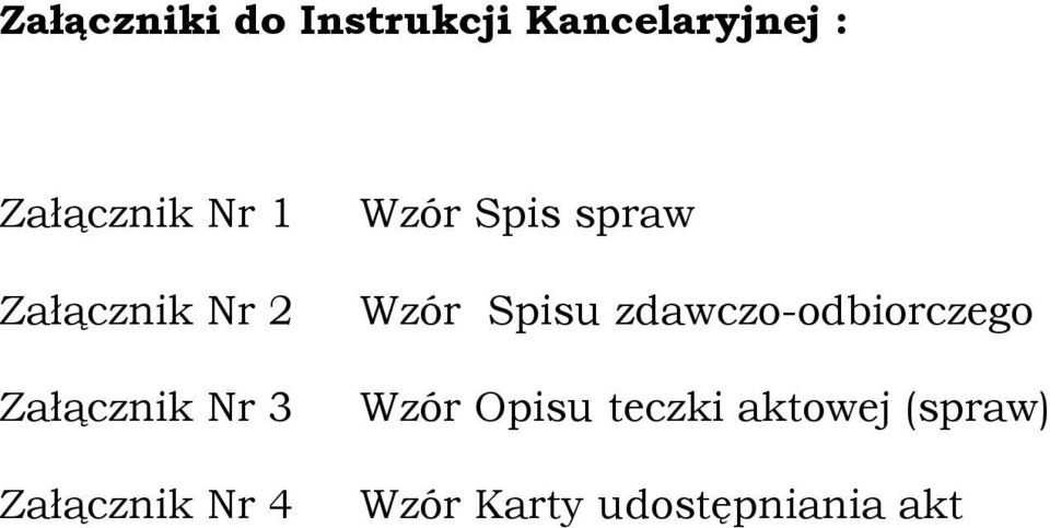 zdawczo-odbiorczego Załącznik Nr 3 Wzór Opisu teczki