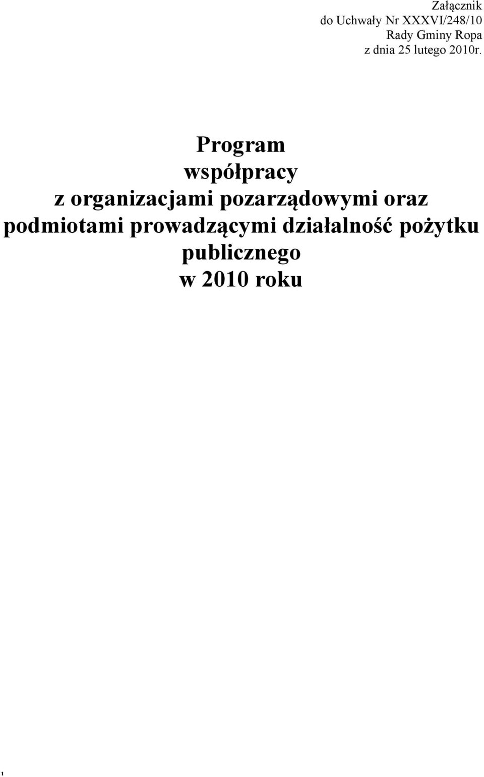 Program współpracy z organizacjami pozarządowymi