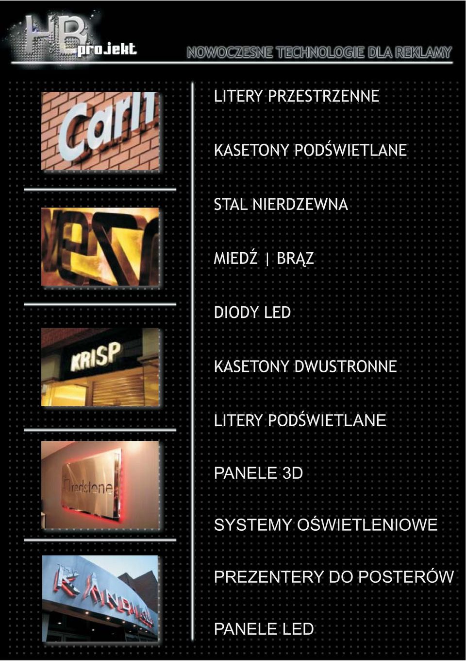 DWUSTRONNE LITERY PODŚWIETLANE PANELE 3D