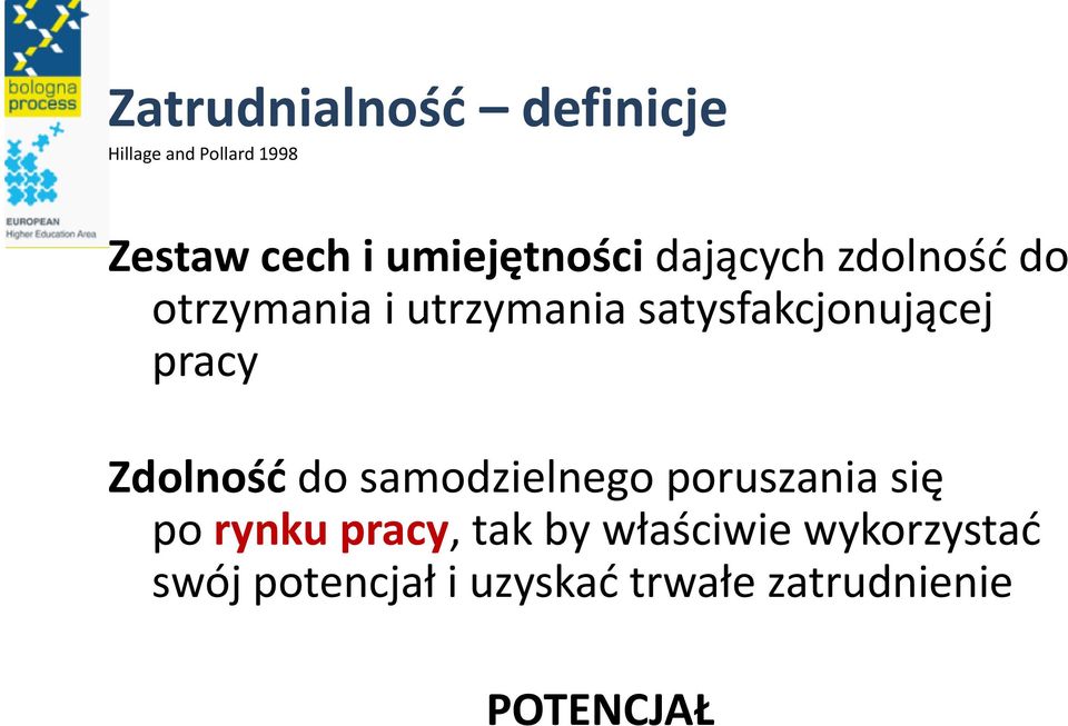 satysfakcjonującej pracy Zdolność do samodzielnego poruszania się po