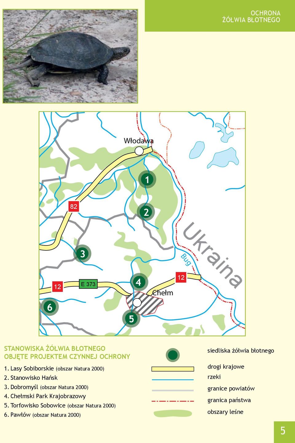 Dobromyśl (obszar natura 2000) 4. Chełmski Park Krajobrazowy 5. torfowisko Sobowice (obszar natura 2000) 6.