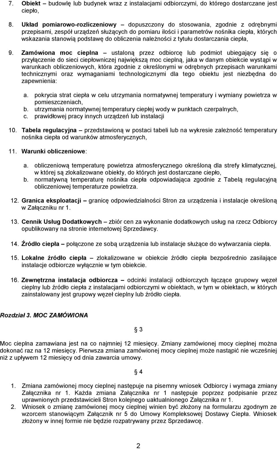 do obliczenia należności z tytułu dostarczania ciepła, 9.