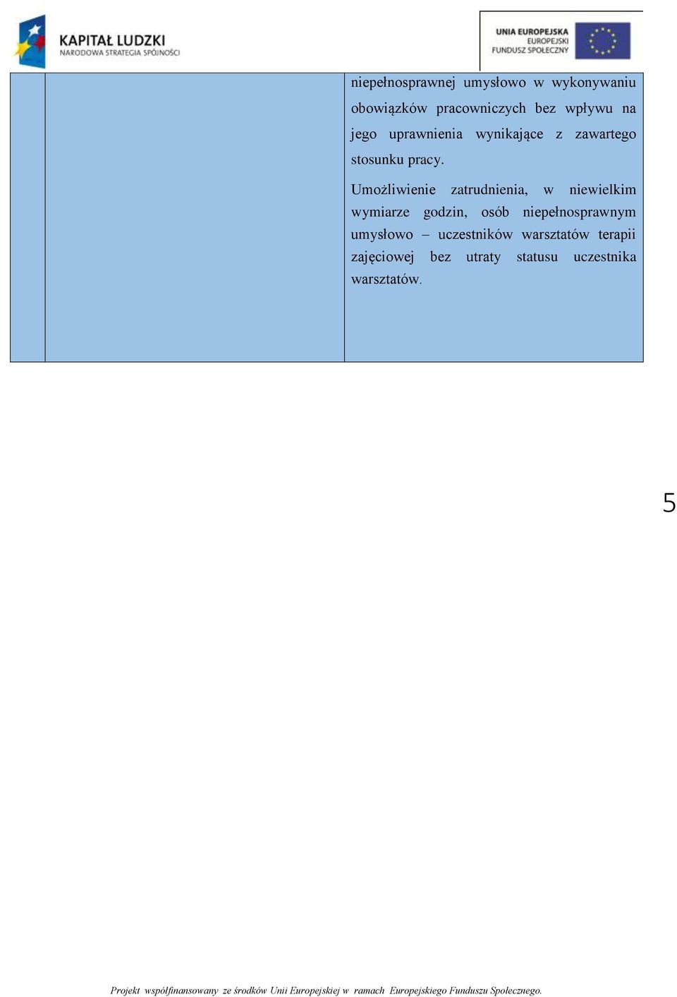 Umożliwienie zatrudnienia, w niewielkim wymiarze godzin, osób