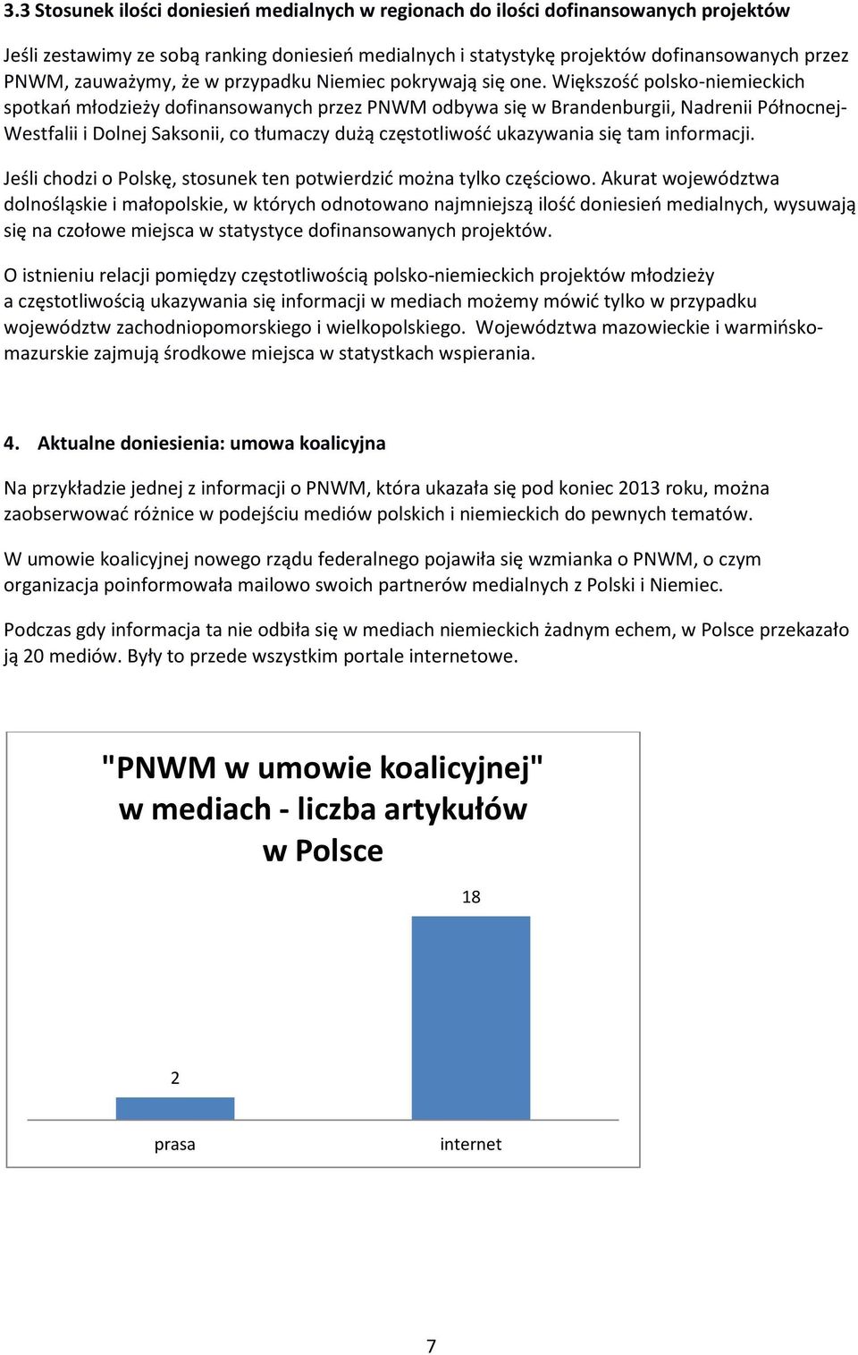 Większość polsko-niemieckich spotkań młodzieży dofinansowanych przez PNWM odbywa się w Brandenburgii, Nadrenii Północnej- Westfalii i Dolnej Saksonii, co tłumaczy dużą częstotliwość ukazywania się