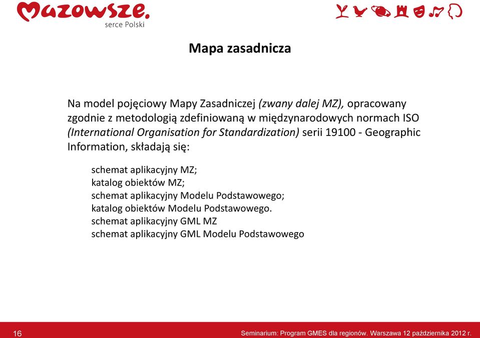 schemat aplikacyjny MZ; katalog obiektów MZ; schemat aplikacyjny Modelu Podstawowego; katalog obiektów Modelu Podstawowego.