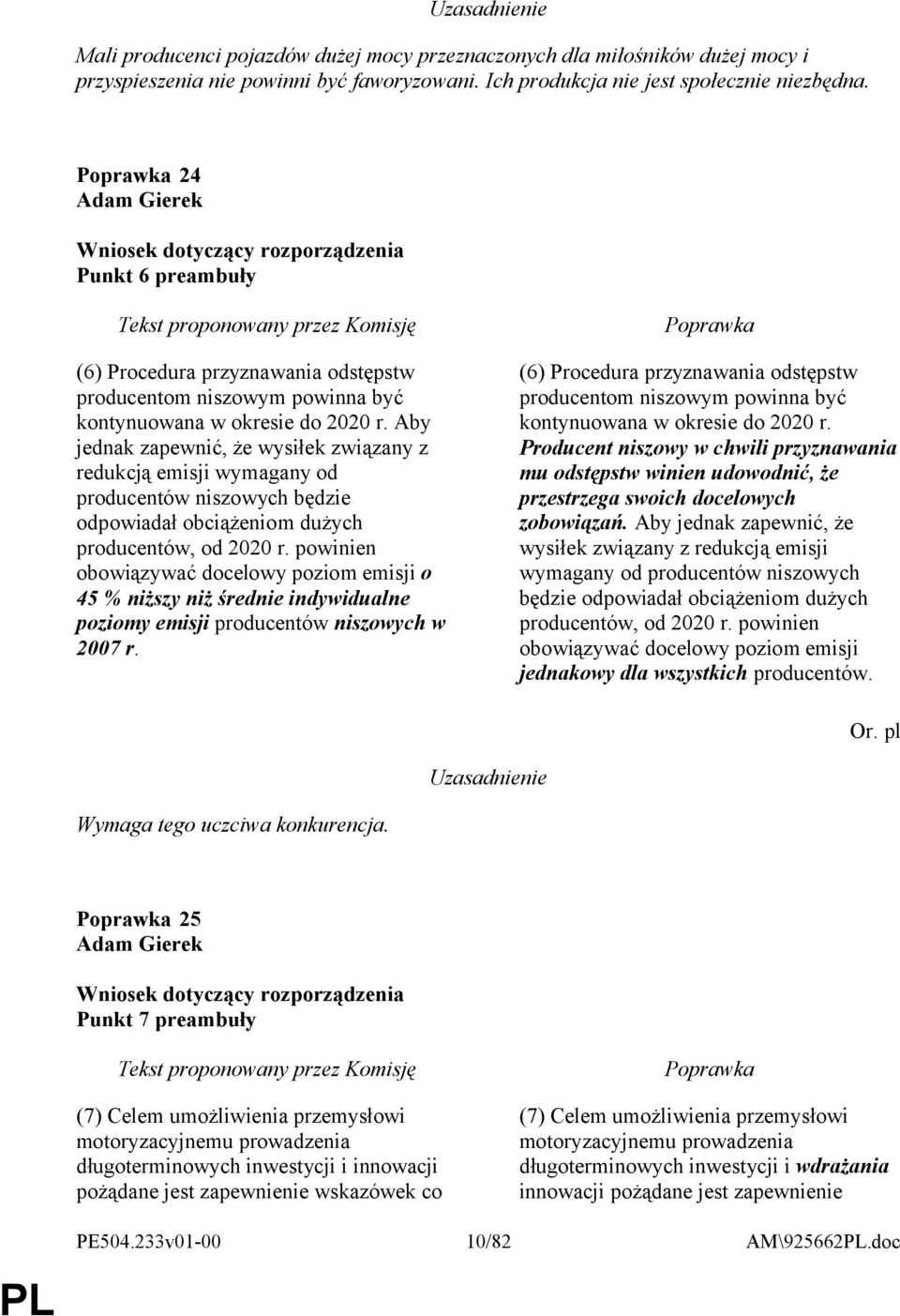 Aby jednak zapewnić, że wysiłek związany z redukcją emisji wymagany od producentów niszowych będzie odpowiadał obciążeniom dużych producentów, od 2020 r.