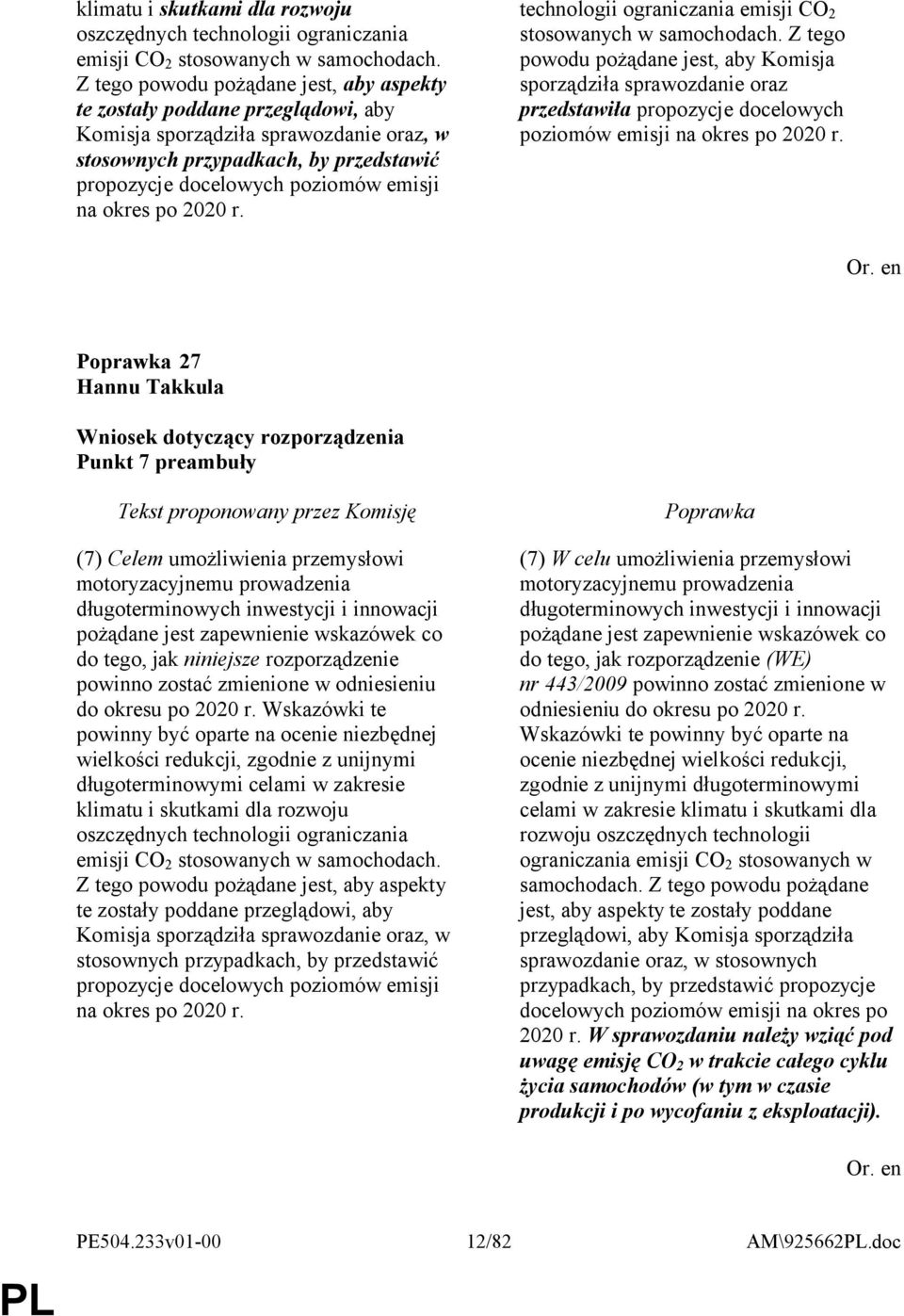 okres po 2020 r. technologii ograniczania emisji CO 2 stosowanych w samochodach.