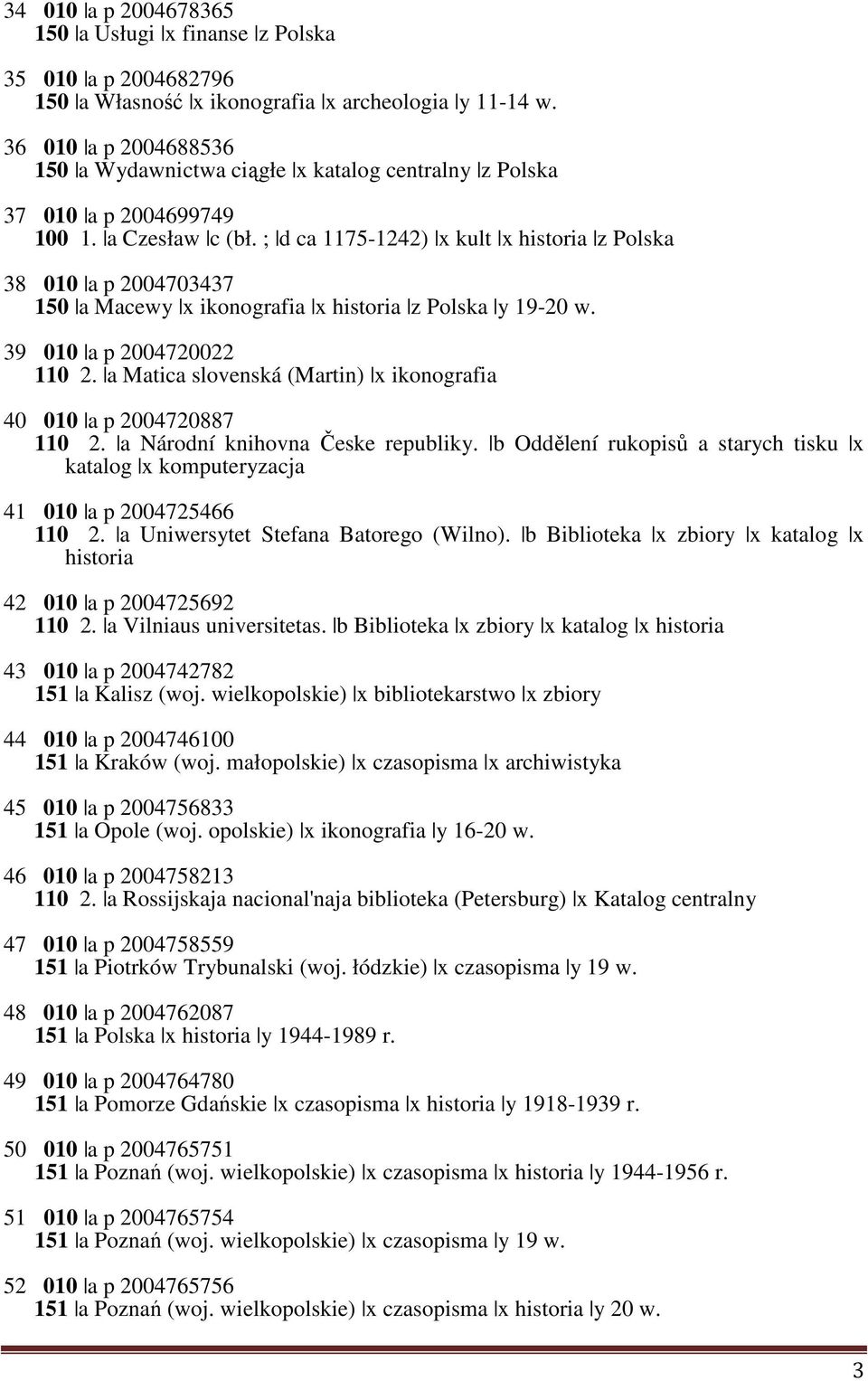 ; d ca 1175-1242) x kult x historia z Polska 38 010 a p 2004703437 150 a Macewy x ikonografia x historia z Polska y 19-20 w. 39 010 a p 2004720022 110 2.
