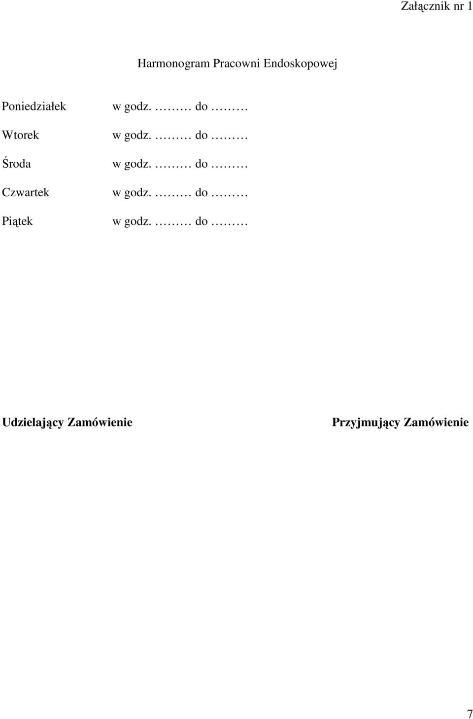 Wtorek Środa Czwartek Piątek