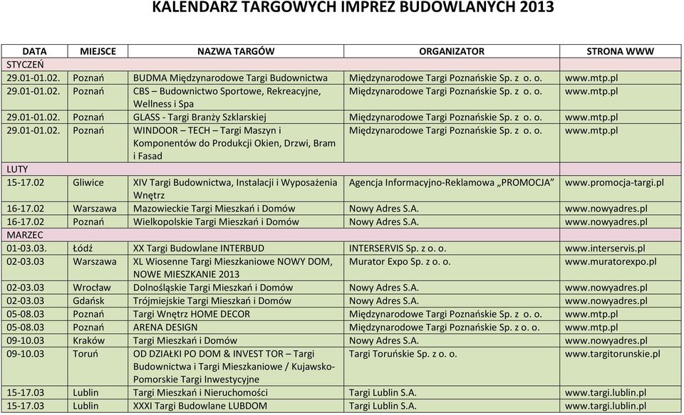 z o. o. www.mtp.pl 29.01-01.02. Poznań WINDOOR TECH Targi Maszyn i Międzynarodowe Targi Poznańskie Sp. z o. o. www.mtp.pl Komponentów do Produkcji Okien, Drzwi, Bram i Fasad LUTY 15-17.