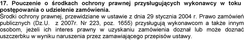 Prawo zamówień publicznych (Dz.U. z 2007r. Nr 223, poz.