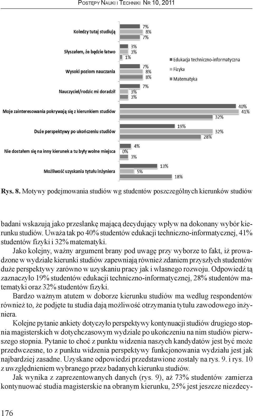 Jako kolejny, wa ny argument brany pod uwagê przy wyborze to fakt, i prowadzone w wydziale kierunki studiów zapewniaj¹ równie zdaniem przysz³ych studentów du e perspektywy zarówno w uzyskaniu pracy