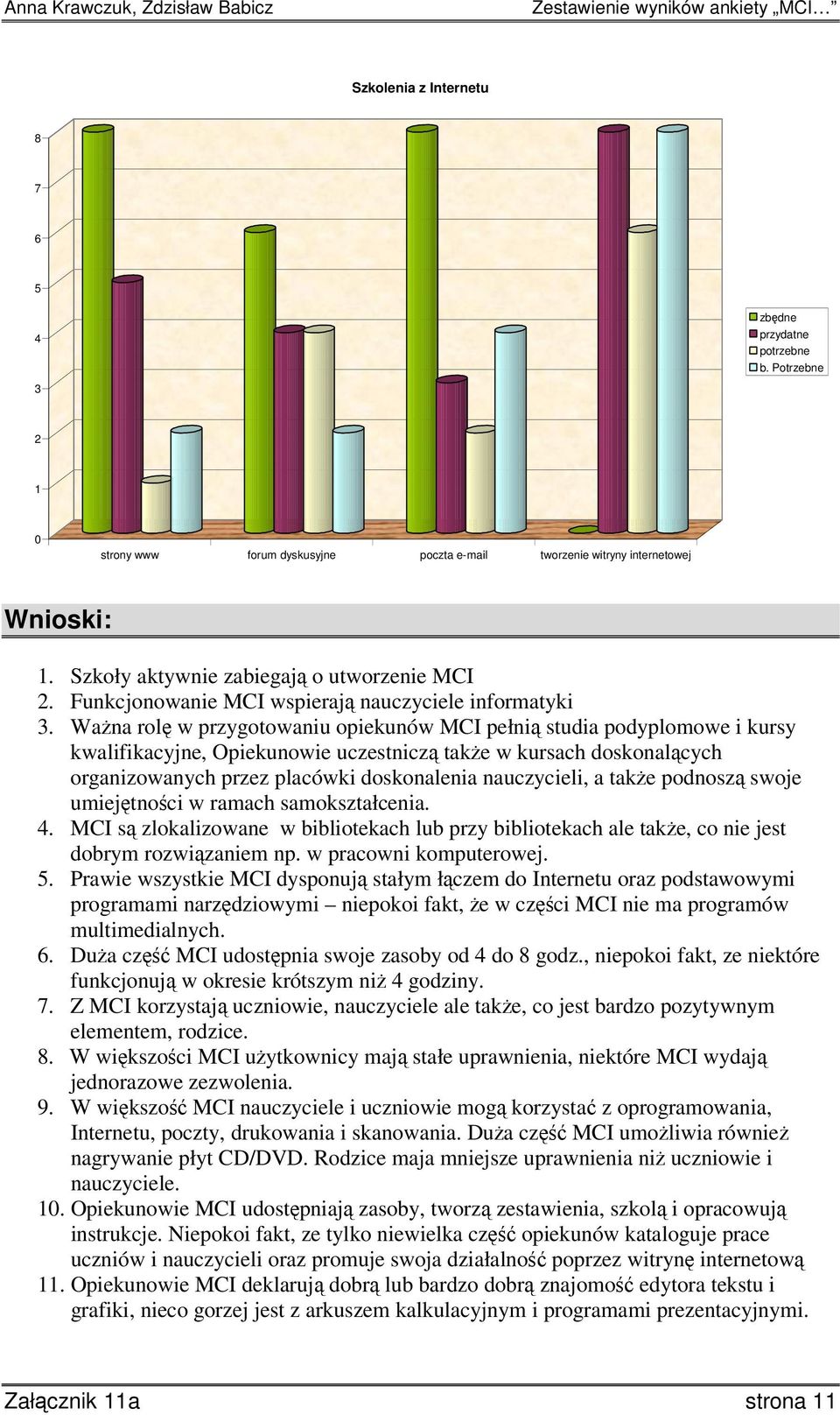 Ważna rolę w przygotowaniu opiekunów MCI pełnią studia podyplomowe i kursy kwalifikacyjne, Opiekunowie uczestniczą także w kursach doskonalących organizowanych przez placówki doskonalenia