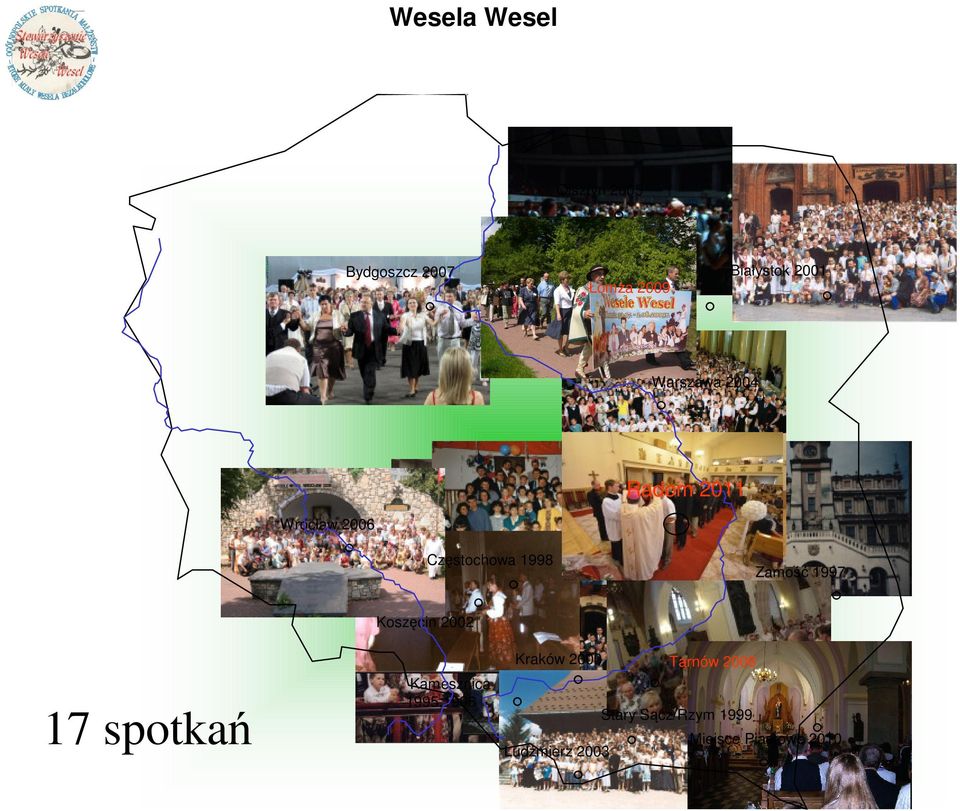Zamość 1997 17 spotkań Koszęcin 2002 Kamesznica 1995,1996 Kraków