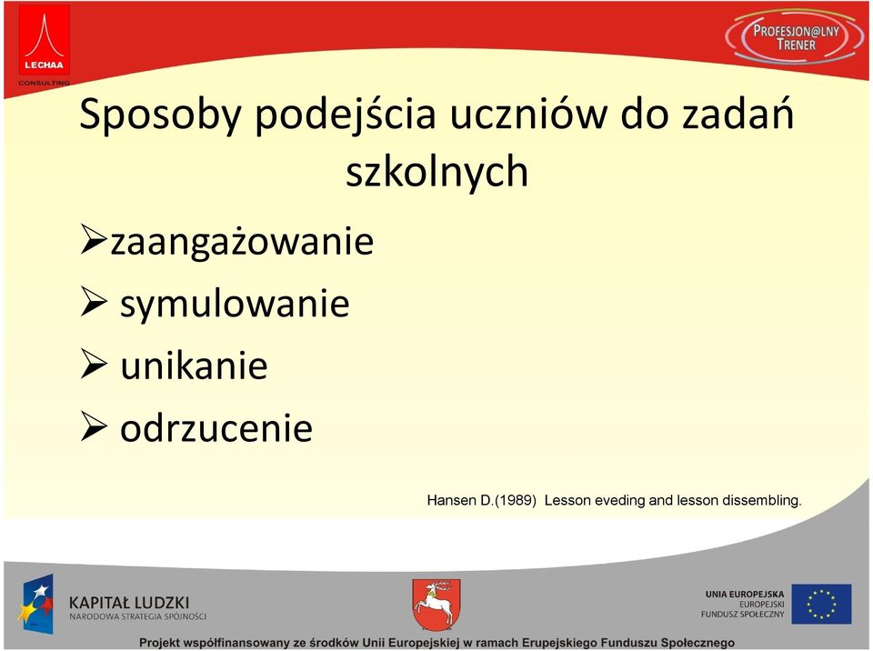unikanie odrzucenie Hansen D.