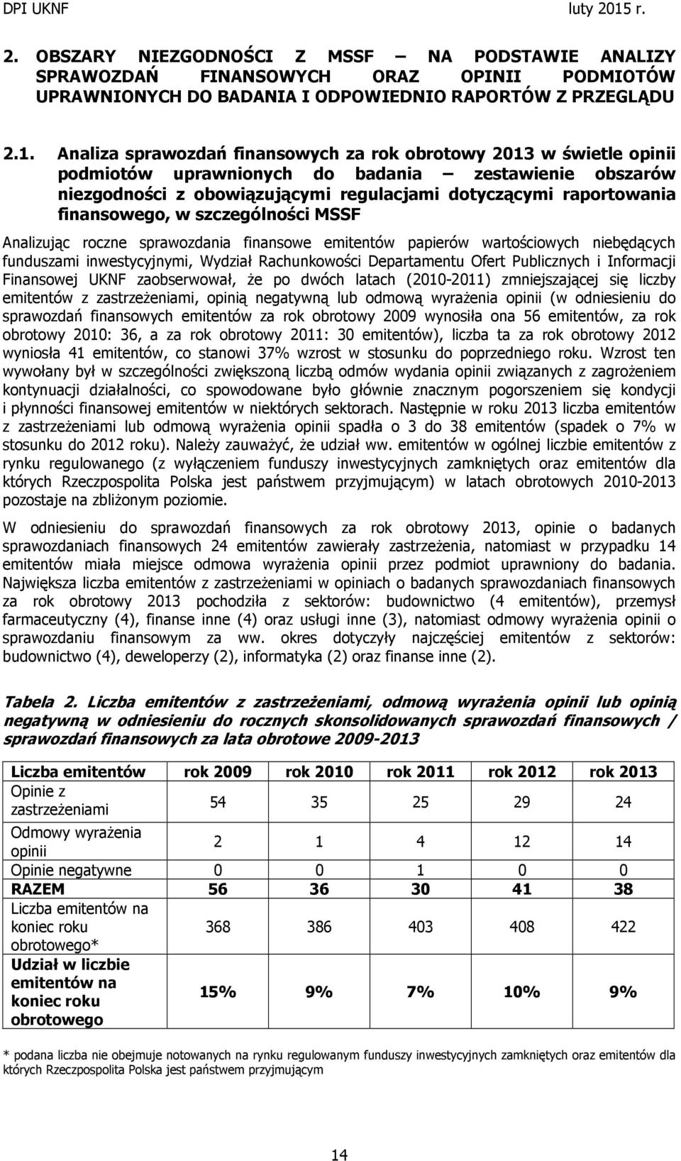 finansowego, w szczególności MSSF Analizując roczne sprawozdania finansowe emitentów papierów wartościowych niebędących funduszami inwestycyjnymi, Wydział Rachunkowości Departamentu Ofert Publicznych