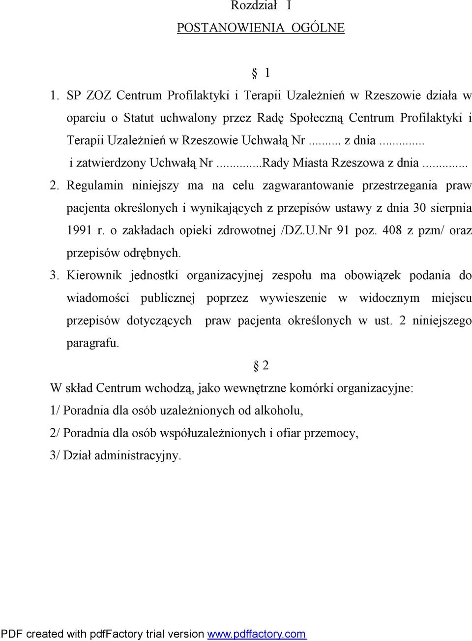 .. i zatwierdzony Uchwałą Nr...Rady Miasta Rzeszowa z dnia... 2.