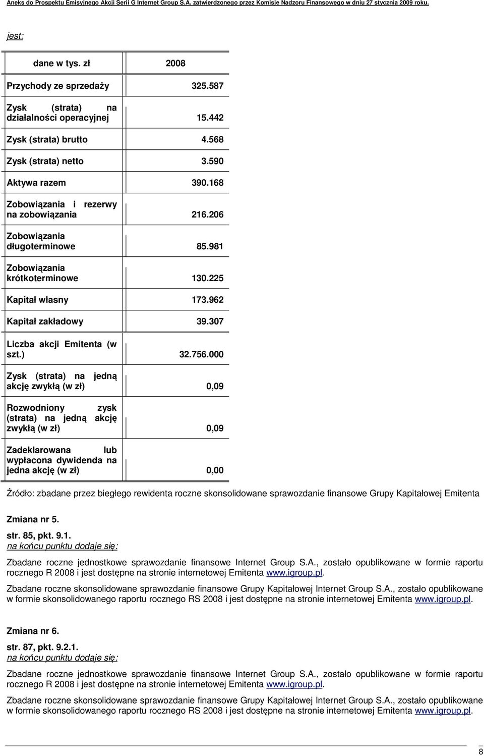 000 akcję zwykłą (w zł) 0,09 zwykłą (w zł) 0,09 wypłacona dywidenda na jedna akcję (w zł) 0,00 Źródło: zbadane przez biegłego rewidenta roczne skonsolidowane sprawozdanie finansowe Grupy Kapitałowej