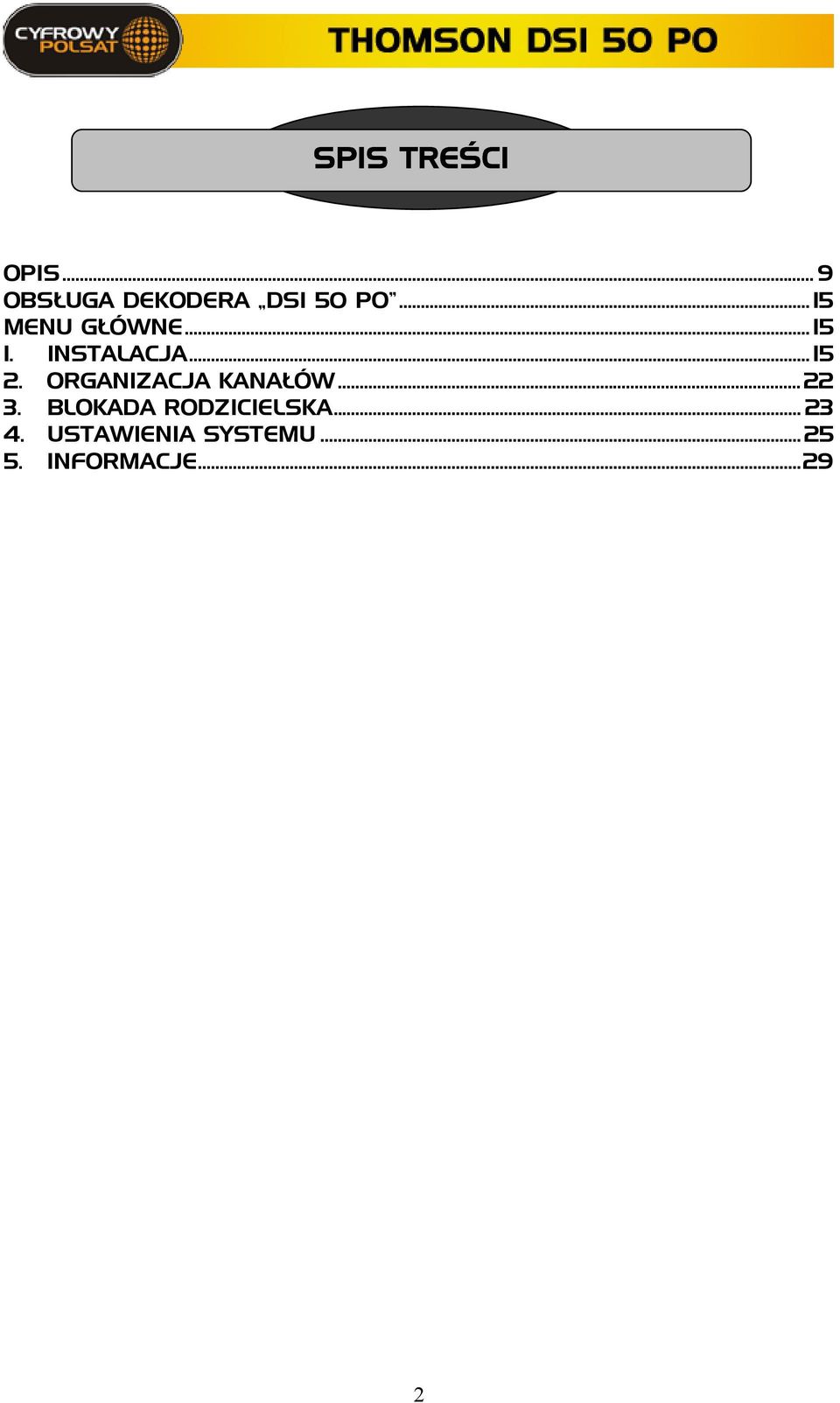 ORGANIZACJA KANAŁÓW... 22 3. BLOKADA RODZICIELSKA.