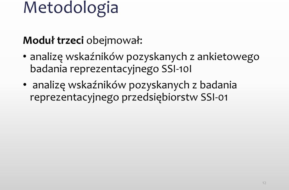 reprezentacyjnego SSI-10I analizę wskaźników