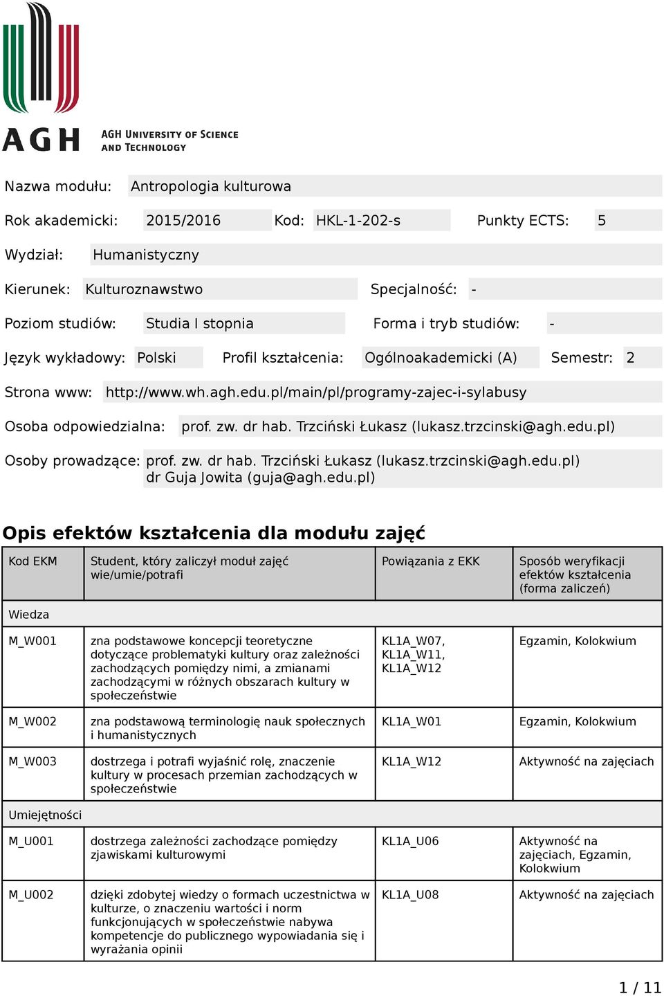 dr hab. Trzciński Łukasz (lukasz.trzcinski@agh.edu.