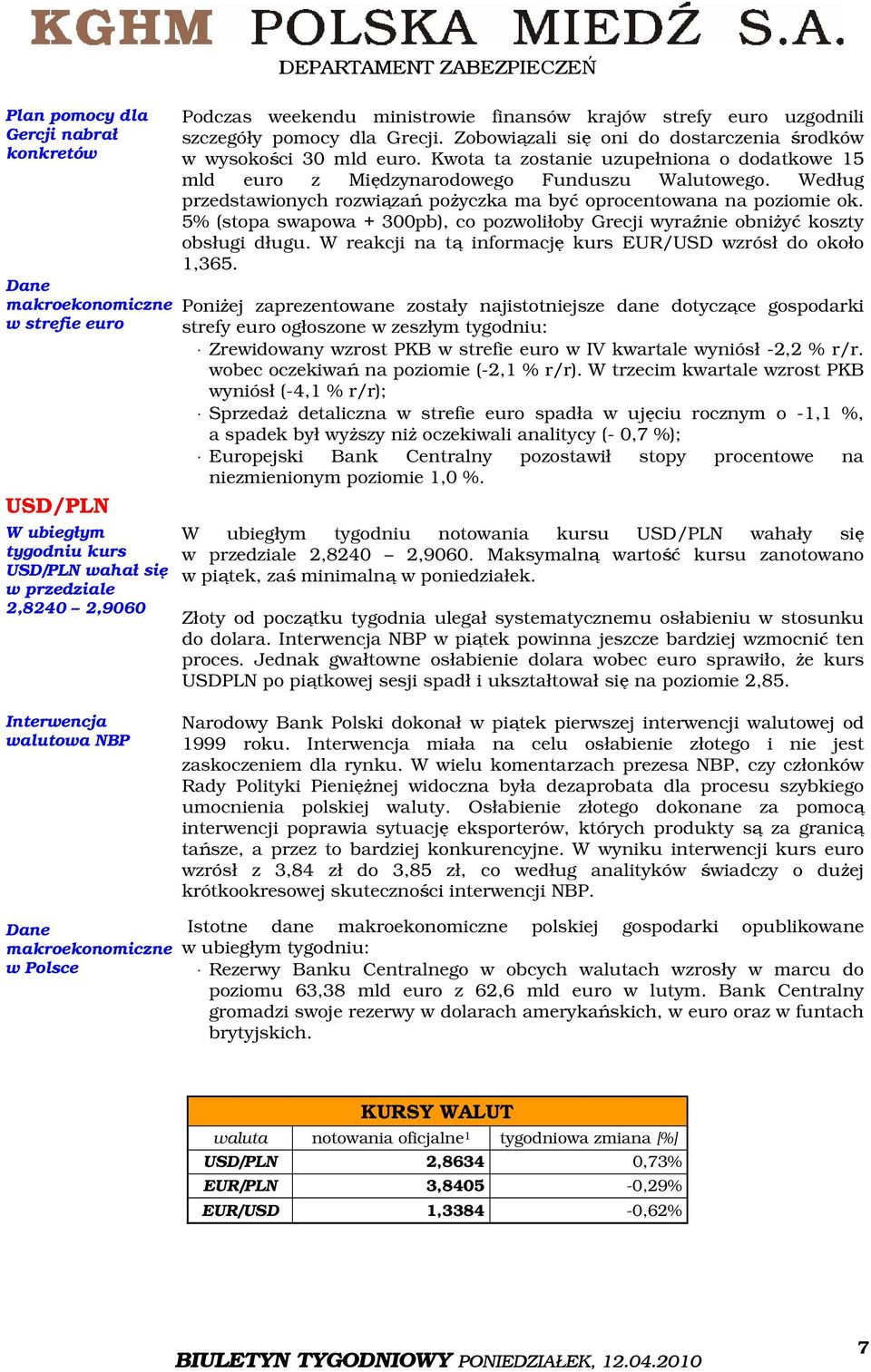 Kwota ta zostanie uzupełniona o dodatkowe 15 mld euro z Międzynarodowego Funduszu Walutowego. Według przedstawionych rozwiązań pożyczka ma być oprocentowana na poziomie ok.