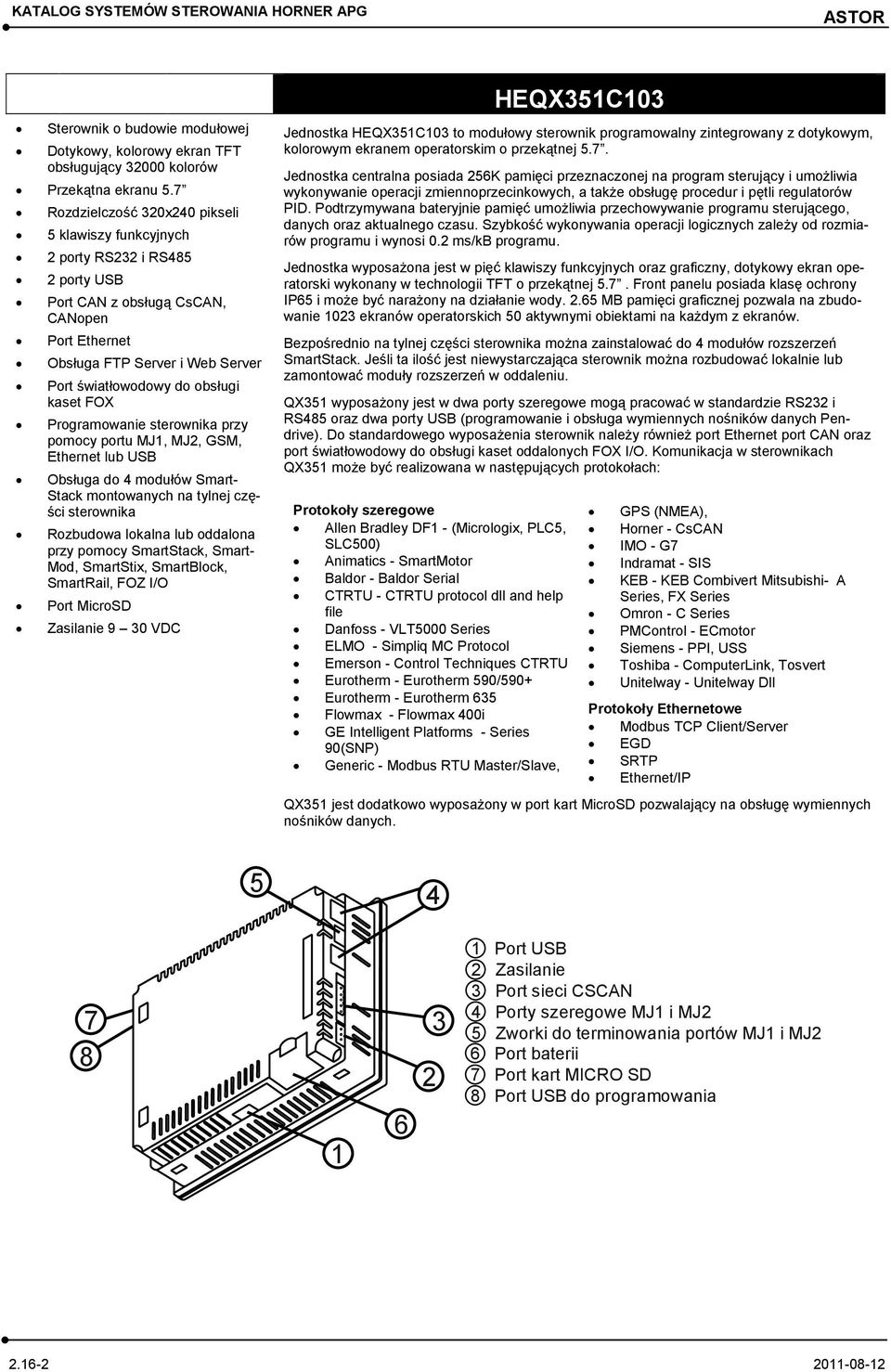 Programowanie sterownika przy pomocy portu MJ, MJ, GSM, Ethernet lub USB Obsługa do modułów Smart- Stack montowanych na tylnej części sterownika Rozbudowa lokalna lub oddalona przy pomocy SmartStack,