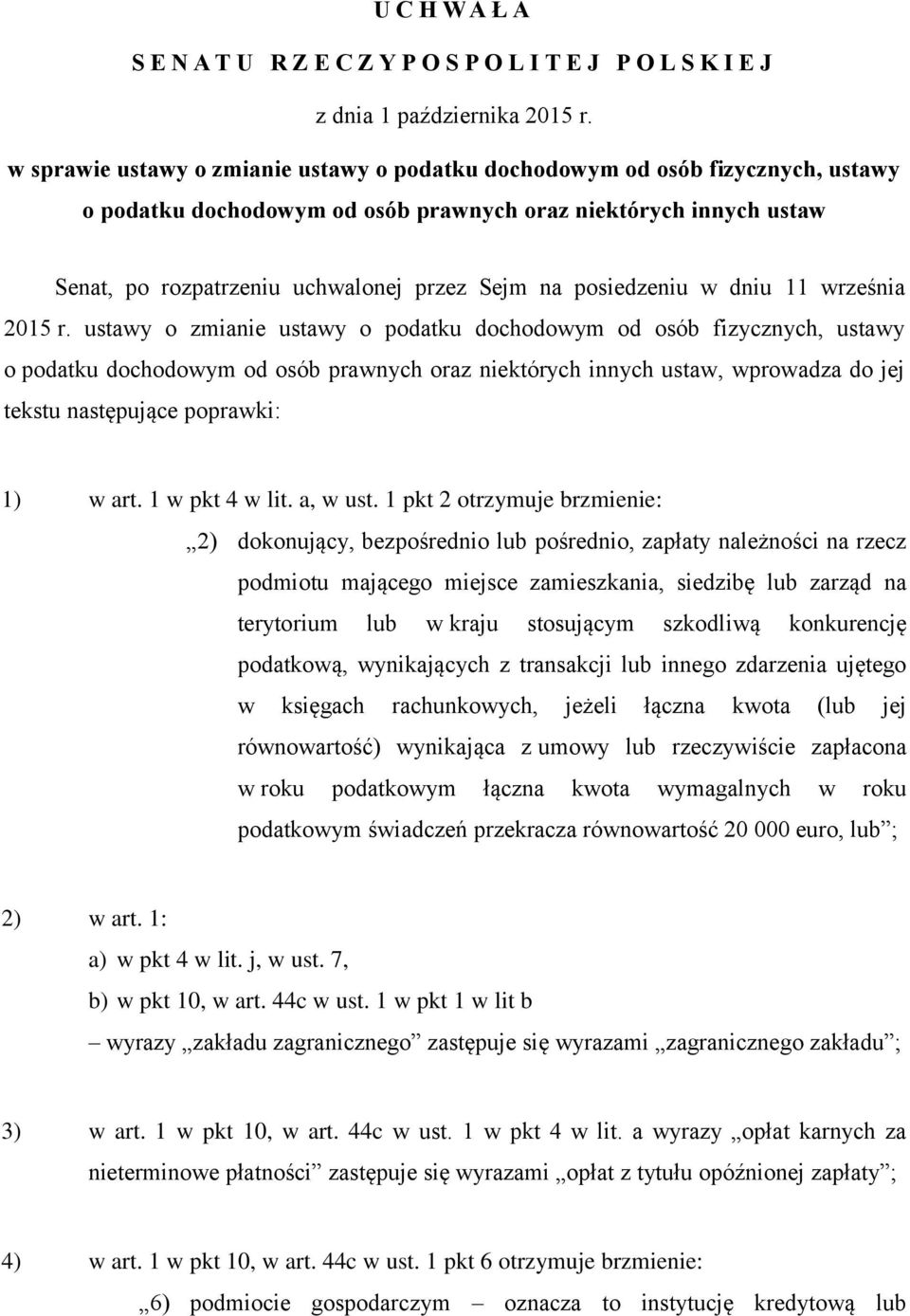 posiedzeniu w dniu 11 września 2015 r.