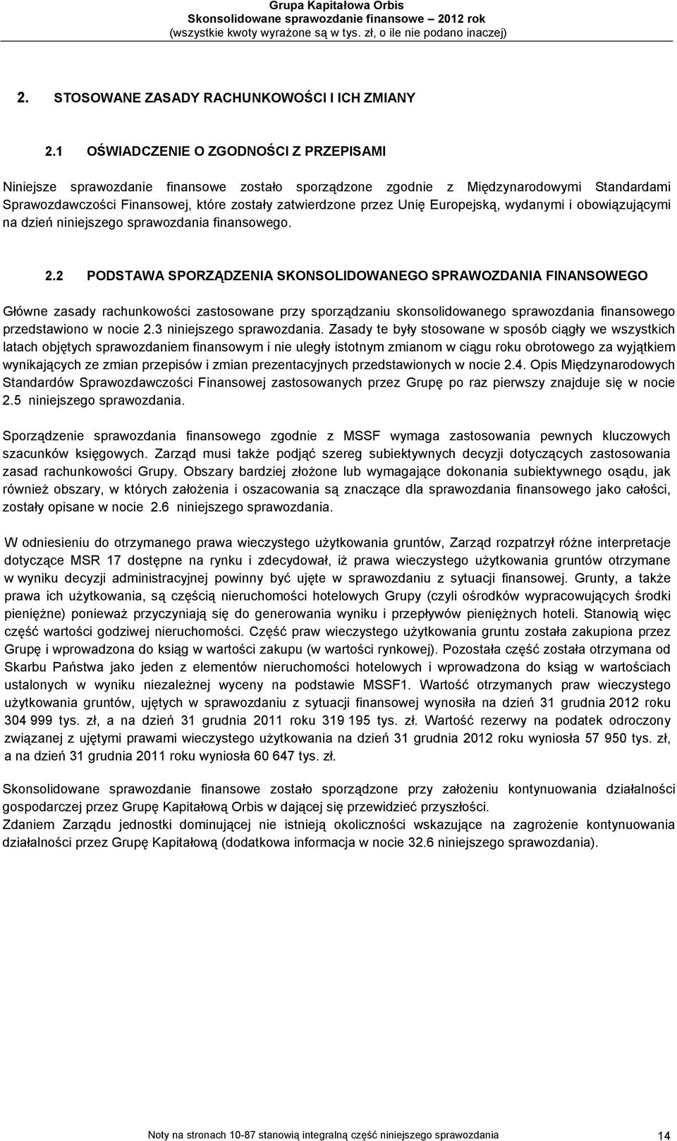 Europejską, wydanymi i obowiązującymi na dzień niniejszego sprawozdania finansowego. 2.