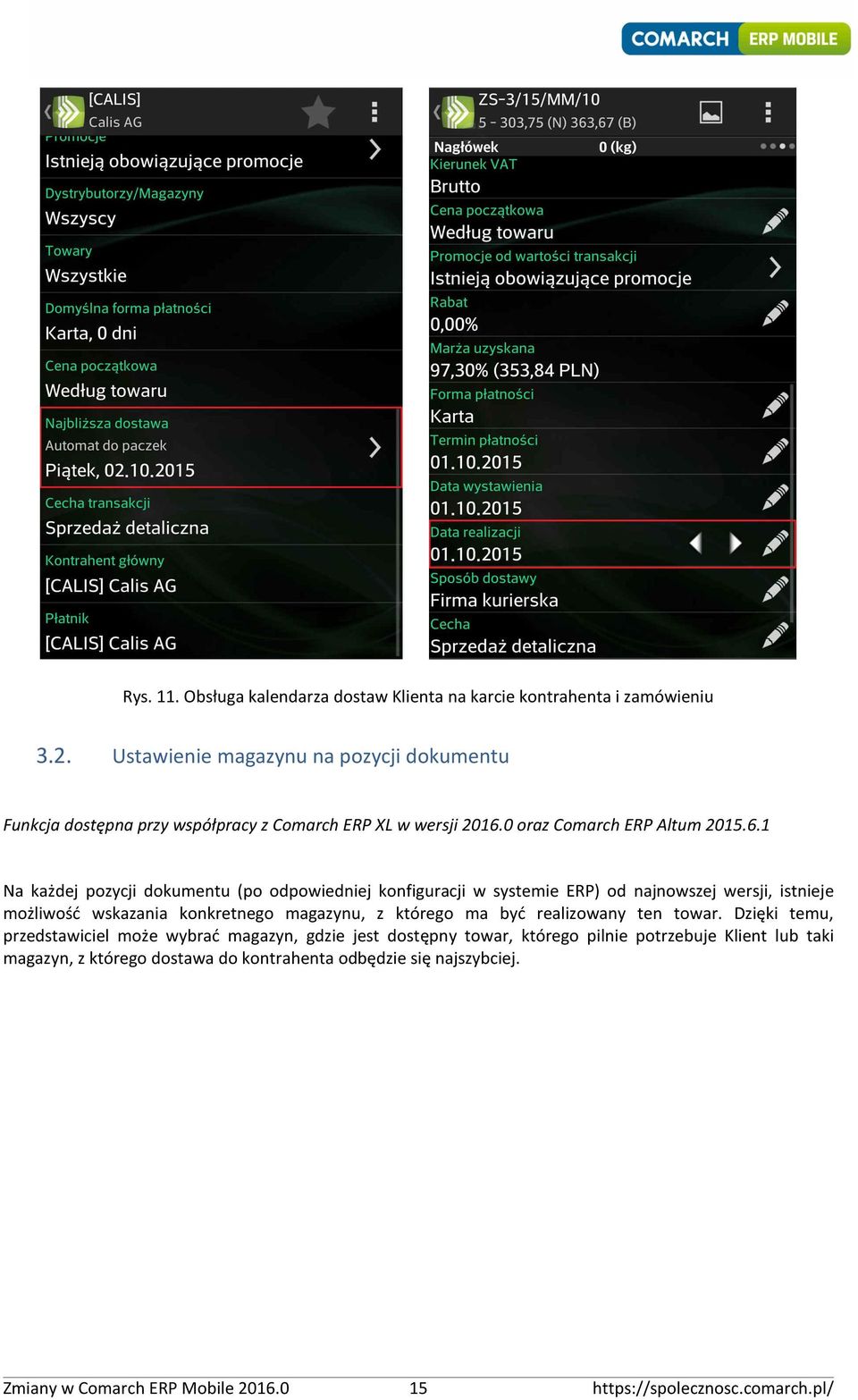 0 oraz Comarch ERP Altum 2015.6.