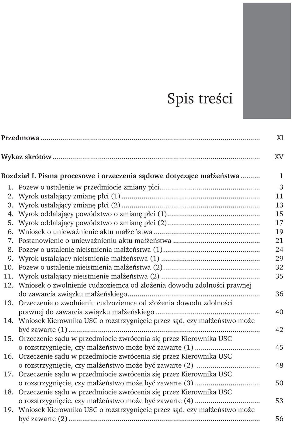 .. 19 7. Postanowienie o unieważnieniu aktu małżeństwa... 21 8. Pozew o ustalenie nieistnienia małżeństwa (1)... 24 9. Wyrok ustalający nieistnienie małżeństwa (1)... 29 10.