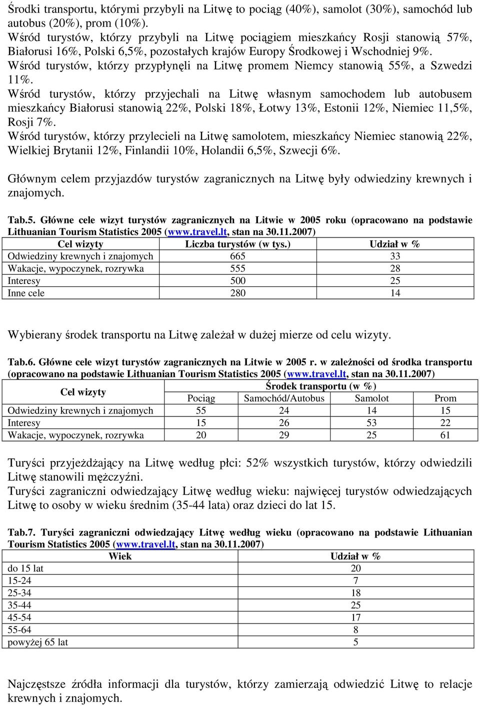 Wśród turystów, którzy przypłynęli na Litwę promem Niemcy stanowią 55%, a Szwedzi 11%.