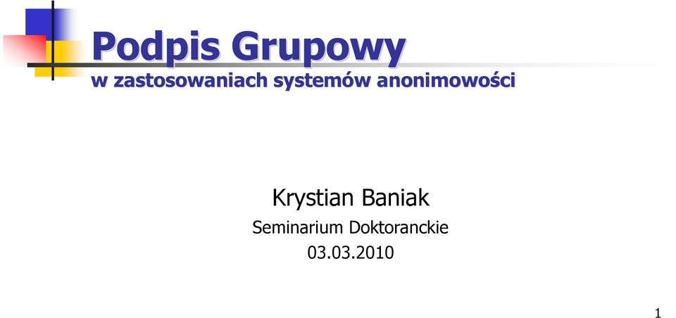 anonimowości Krystian