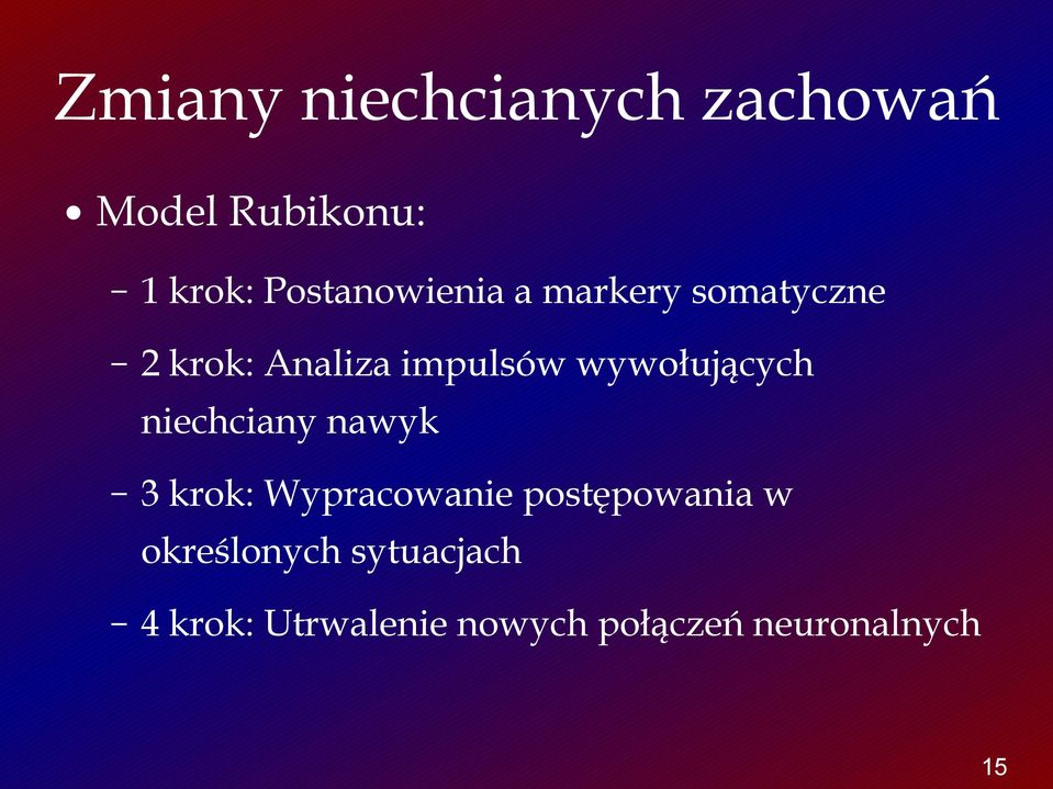 wywołujących niechciany nawyk 3 krok: Wypracowanie