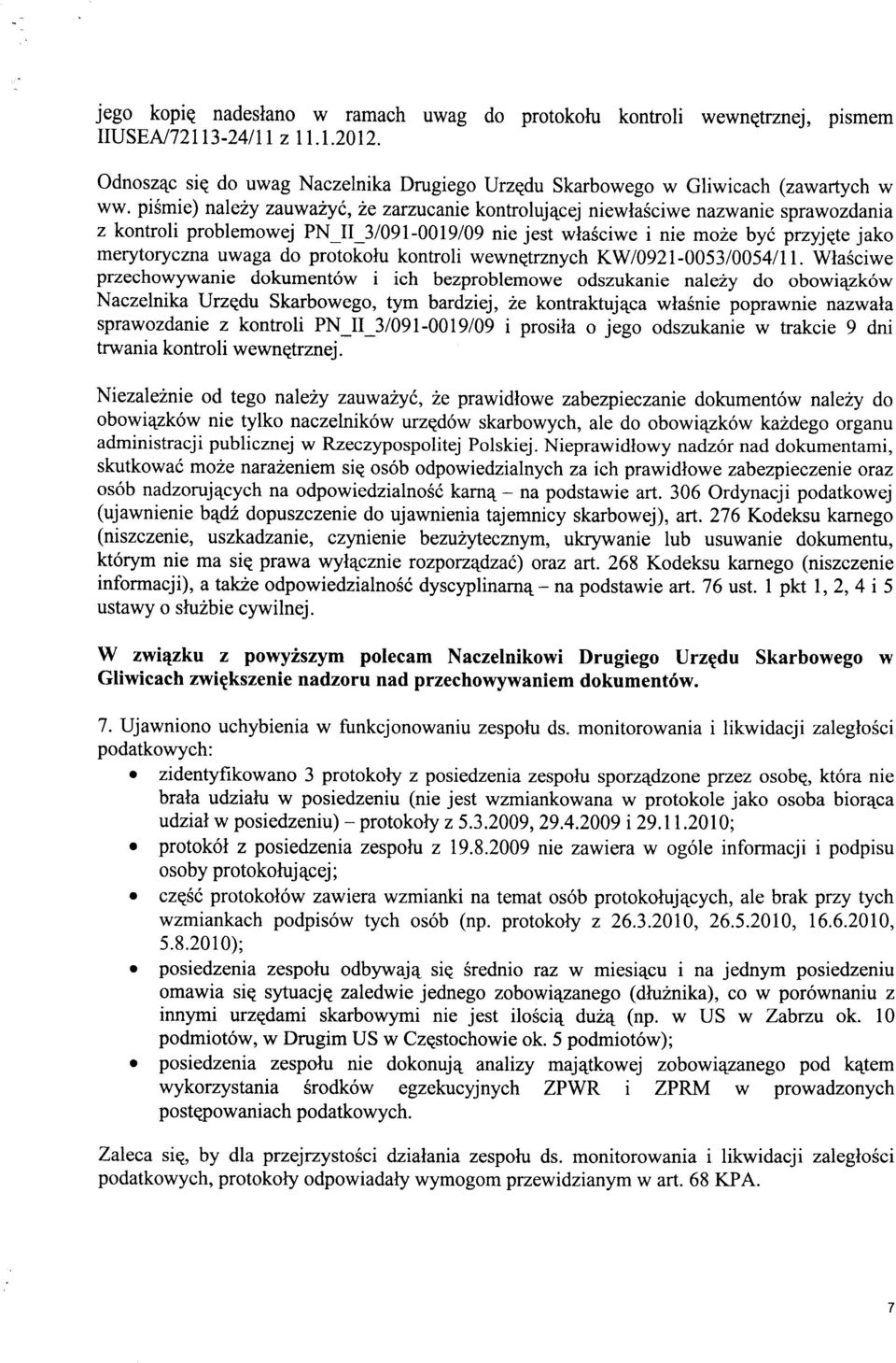 protokolu kontroli wewnqtrznych KW092I-0053100541I1.
