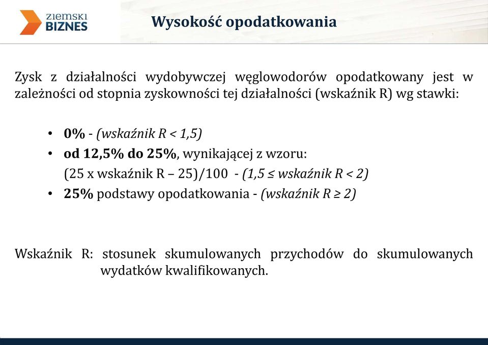 12,5% do 25%, wynikającej z wzoru: (25xwskaźnikR 25)/100 -(1,5 wskaźnikr<2) 25% podstawy