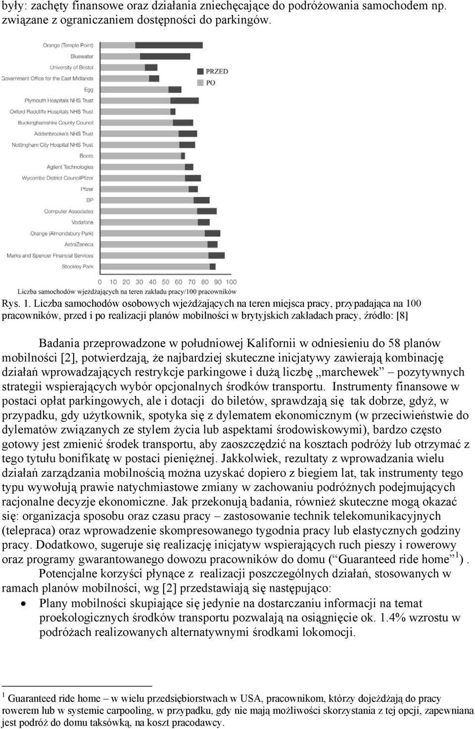 przeprowadzone w południowej Kalifornii w odniesieniu do 58 planów mobilności [2], potwierdzają, że najbardziej skuteczne inicjatywy zawierają kombinację działań wprowadzających restrykcje parkingowe