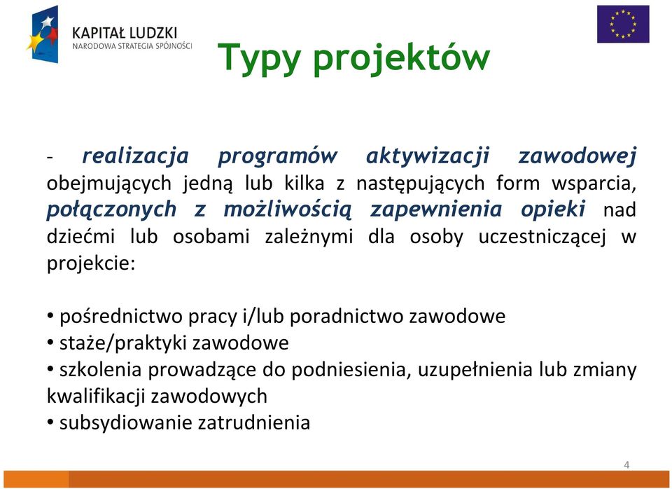 uczestniczącej w projekcie: pośrednictwo pracy i/lub poradnictwo zawodowe staże/praktyki zawodowe