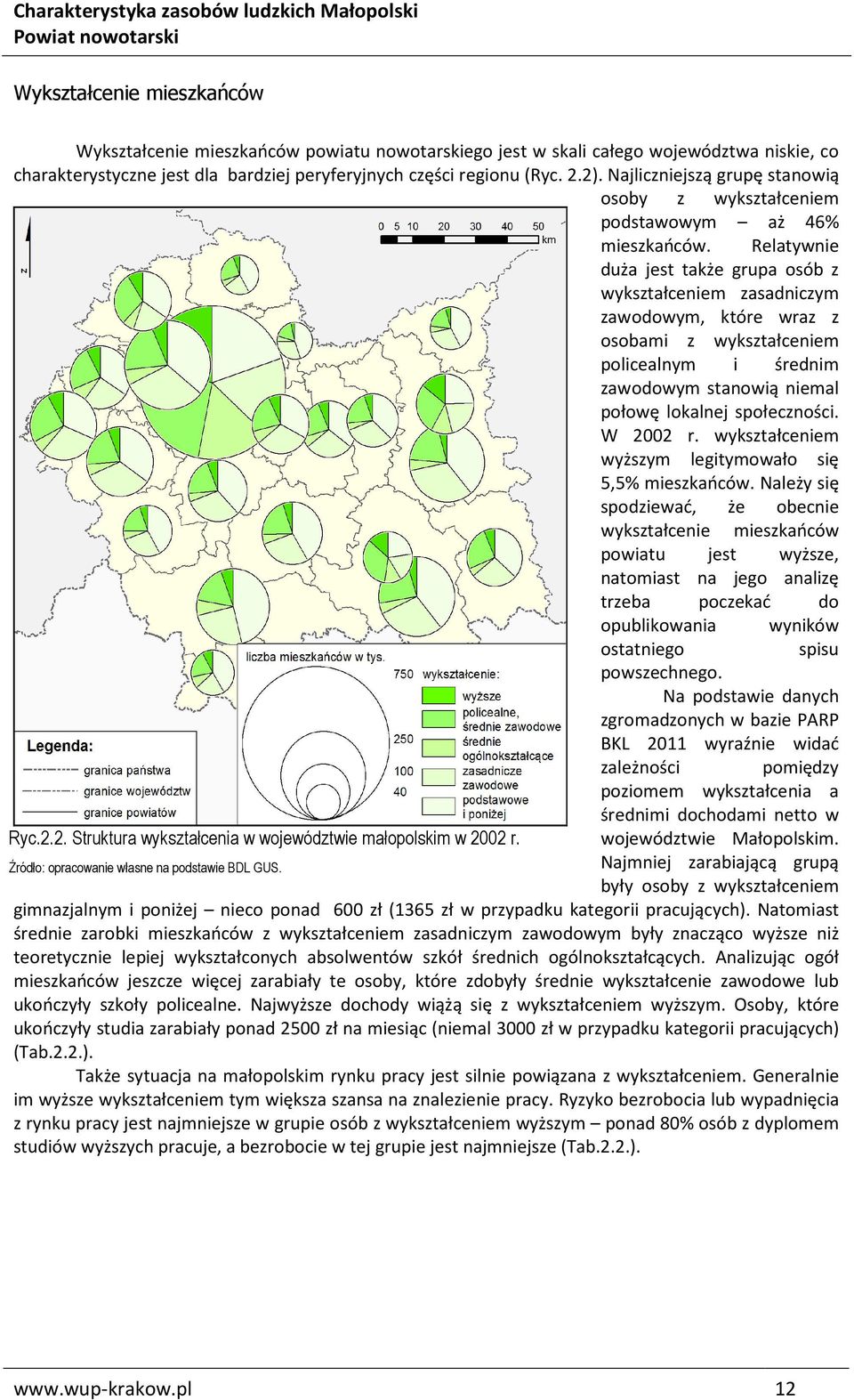 Relatywnie duża jest także grupa osób z wykształceniem zasadniczym zawodowym, które wraz z osobami z wykształceniem policealnym i średnim zawodowym stanowią niemal połowę lokalnej społeczności.